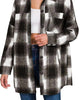 Oversized Buffalo Plaid Shacket in White/Black - thumbnail