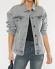 Kit Oversized Denim Jacket in Gray - thumbnail