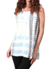 Open-Weave On The Grid Vest in White/Turquiose - thumbnail