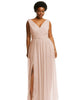 Sleeveless Draped Chiffon Maxi Dress with Front Slit - thumbnail