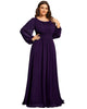 Chiffon High Empire Waist Puff Sleeve Mother Dress - thumbnail