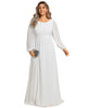Chiffon High Empire Waist Puff Sleeve Mother Dress - thumbnail