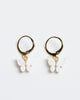 Athena Gold-Plated Butterfly Charm Huggie Earrings in Gold - thumbnail