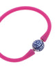 Bali Chinoiserie Bead Silicone Bracelet in Magenta - thumbnail