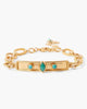 Bezel Wrapped Turquoise Marquise Bracelet in Gold - thumbnail