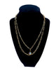 Chain Necklace With Ab Cushion Pendant in Gold - thumbnail