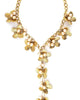 Butterfly & Pearl Dangle Necklace in Brass/Pearl - thumbnail