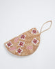 Flora Raffia Beaded Wristlet in Wood - thumbnail