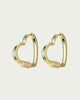 Hardcore Love Heart Statement Earrings in Gold/Clear - thumbnail
