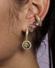Hardware Charm Hoop Earrings in Gold/Clear - thumbnail