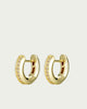Ion Huggie Hoop Earrings in Gold/Clear - thumbnail