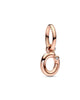 Letter O Script Alphabet Dangle Charm in Rose Gold - thumbnail