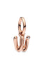 Letter W Script Alphabet Dangle Charm in Rose Gold - thumbnail