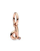 Letter D Script Alphabet Dangle Charm in Rose Gold - thumbnail
