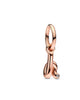 Letter H Script Alphabet Dangle Charm in Rose Gold - thumbnail