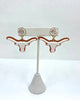White Texas Longhorn Earrings in White/Burnt Orange - thumbnail