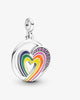 Rainbow Heart Of Freedom Medallion Charm in Multicolor - thumbnail