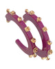 Women'S City Girl Jeweled Large Hoop in Red Wine - thumbnail