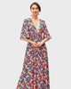 Heart print crepe smocked maxi dress - thumbnail