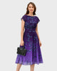 Ombre floral print georgette pleated empire dress - thumbnail
