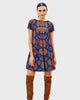 Release pleat graphic print crepe shift dress - thumbnail