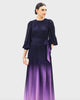 Ombre print georgette sash tie dress - thumbnail