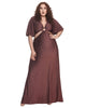 Smak Parlour Plus Size Shimmering Rose Pink & Black Knit Maxi Dress - thumbnail
