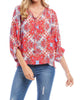 Blouson Sleeve Top in Red - thumbnail