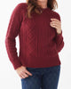 A-Line Cable Raglan Sweater in Cabernet - thumbnail