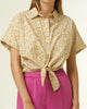 Candys Floral Print Tie Waist Shirt in Multi - thumbnail