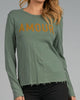 Amour Long Sleeve Top in Olive - thumbnail