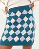 Argyle Viola Sweater Mini Skirt in Marine Combo - thumbnail