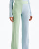 Awa Ribbed-Knit Straight-Leg Pants in Green/Blue - thumbnail