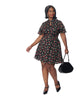 Unique Vintage Black & Red Rose Capulet Fit & Flare Dress - thumbnail
