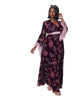Unique Vintage Purple Floral Burnout Velvet Maxi Dress - thumbnail