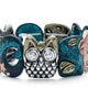 Inspirational Crystal Multi-Tone Owl Stretch Bracelet 7" - thumbnail