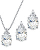 13.22 TCW Platinum-Plated Cubic Zirconia Earrings and Necklace Set 18"-20" - thumbnail