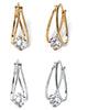 8 TCW Cubic Zirconia Hoop 2-Pair Earrings Set in Silvertone and Gold-Plated - thumbnail