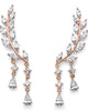 Marquise Crystal Rose Gold-Plated Laurel Leaf Ear Climber Earrings 1 5/8" - thumbnail