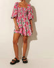 Antonia Shirred Mini Dress in Pink - thumbnail