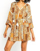 Boho Patchwork Dress in Mustard - thumbnail