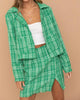 Lightweight Tweed Slit Skirt in Green - thumbnail