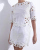 Odile Embroidered Skirt in Off White - thumbnail