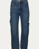 Cutout High-Rise Straight-Leg Jeans in Denim Blue - thumbnail