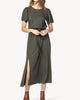 Jersey Flutter Sleeve Dress in Olive - thumbnail