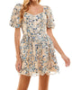 Sequin Sweetheart Dress in Silver, Blue, And Nude Sequins - thumbnail
