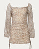 Leopard Mesh Mini Dress in Taupe/Mocha - thumbnail
