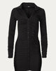 Ruched Jersey Shirt Dress in Black - thumbnail