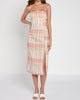 Organic Cotton Checked Cutout Midi Dress in Check - thumbnail