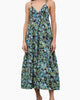 Faye Midi Dress in Blue/ Green Multi - thumbnail